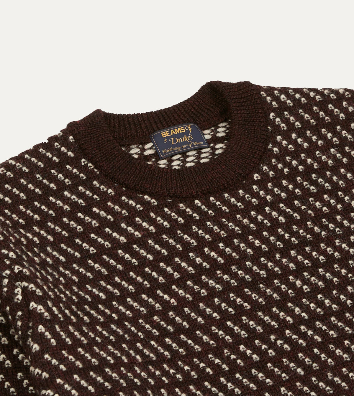 Drake's BEAMS F & Drake’s Norwegian Birdseye Wool Crew Neck Jumper