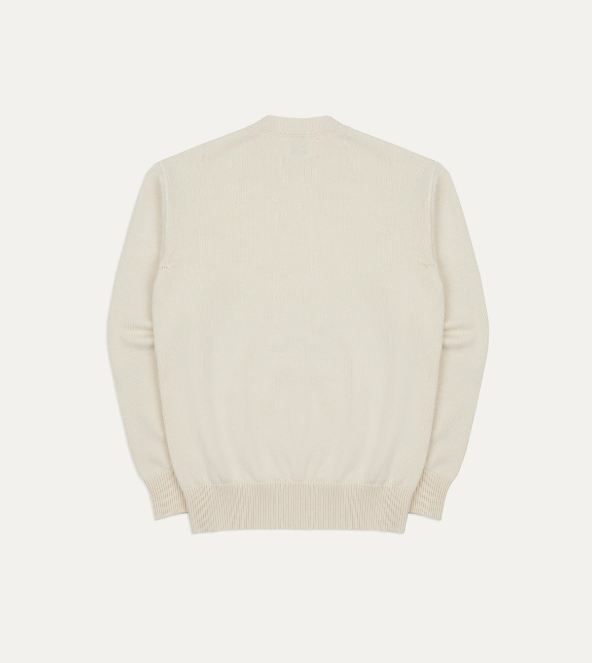 Drake's Ecru Wool-Cotton Knit Sweatshirt