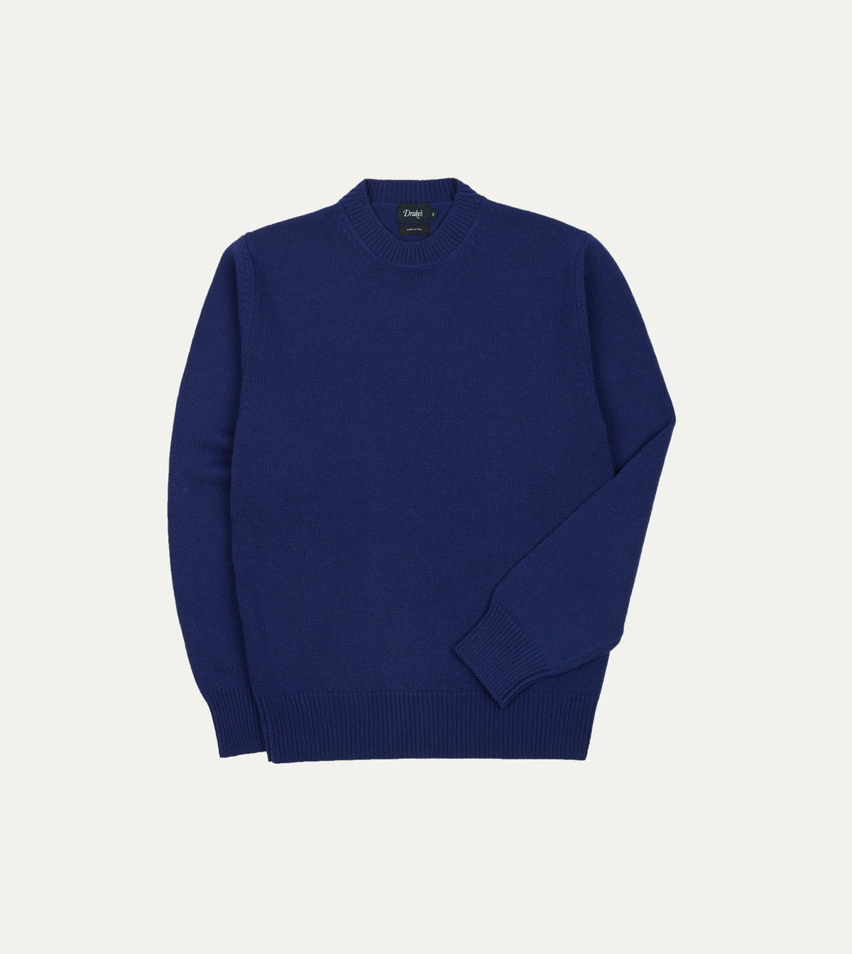 Drake's Blue Wool-Cashmere Crew Neck Jumper