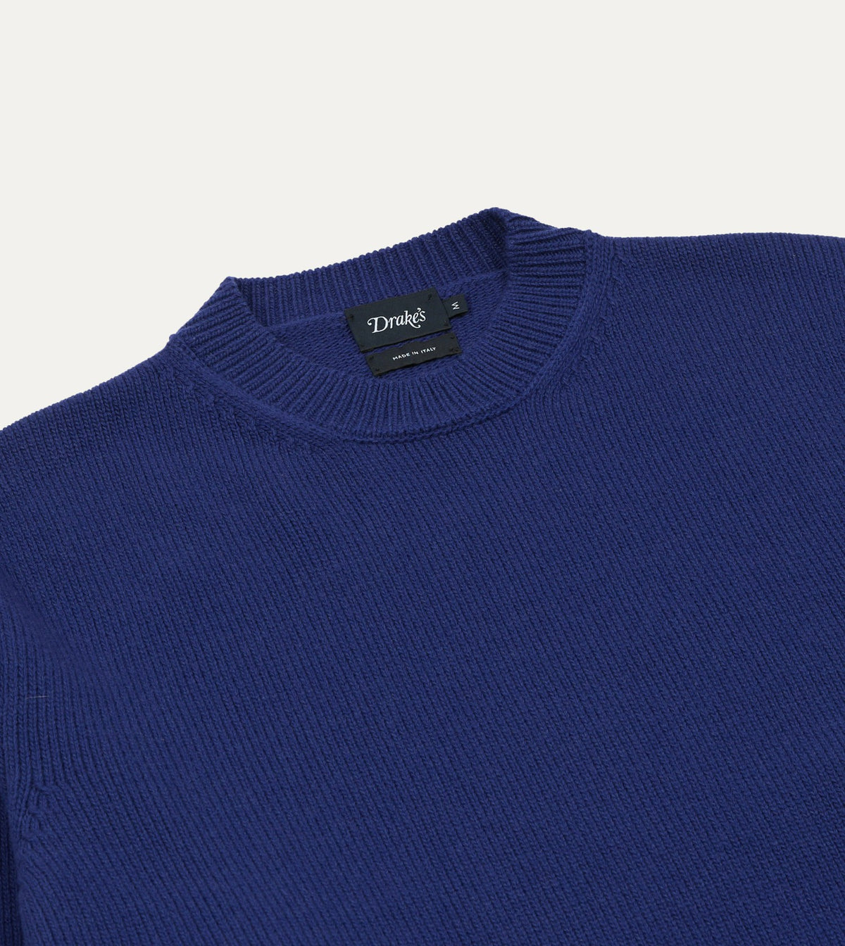 Drake's Blue Wool-Cashmere Crew Neck Jumper