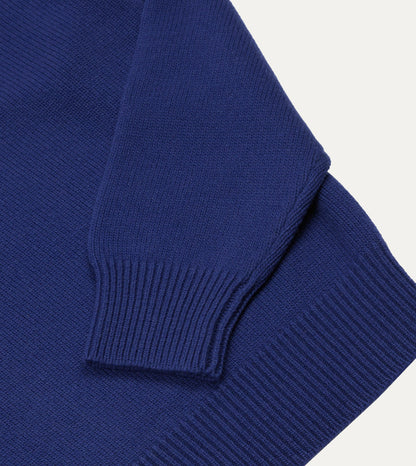 Drake's Blue Wool-Cashmere Crew Neck Jumper