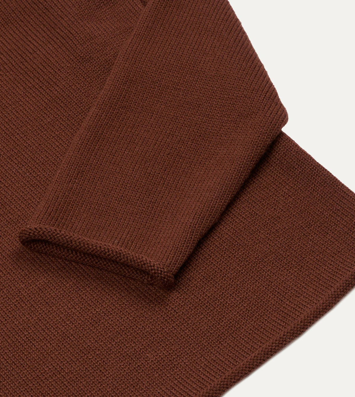 Drake's Burgundy Wool Mock Neck Jumper