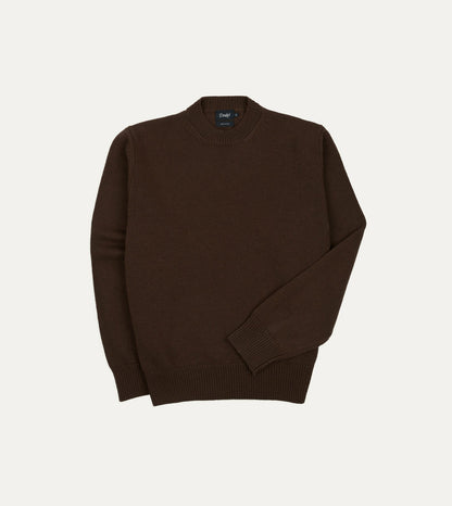 Drake's Brown Wool-Cashmere Crew Neck Jumper