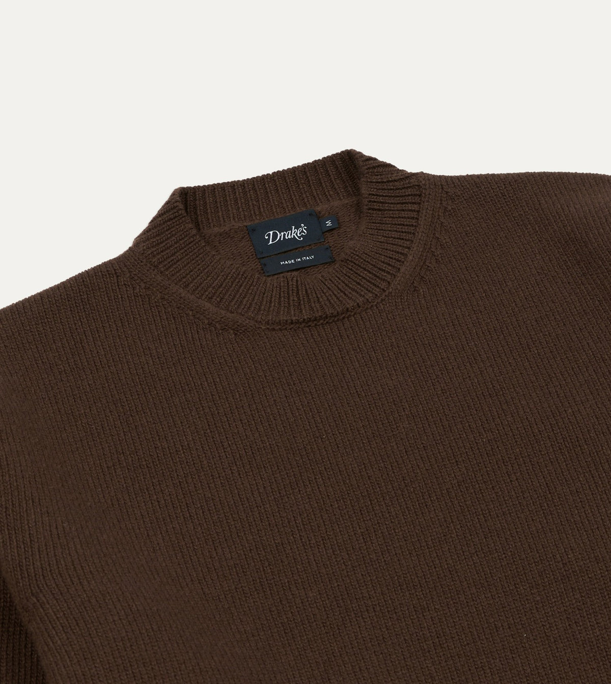 Drake's Brown Wool-Cashmere Crew Neck Jumper
