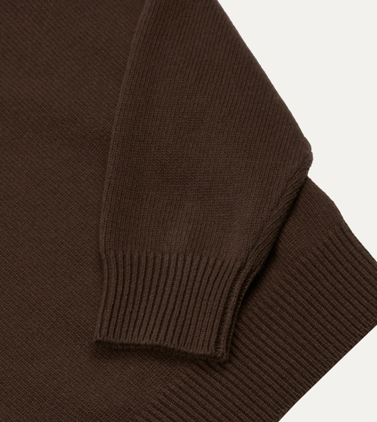 Drake's Brown Wool-Cashmere Crew Neck Jumper