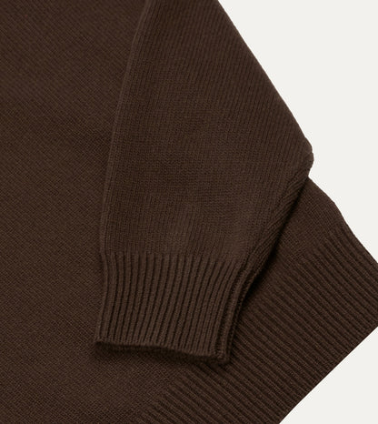 Drake's Brown Wool-Cashmere Crew Neck Jumper