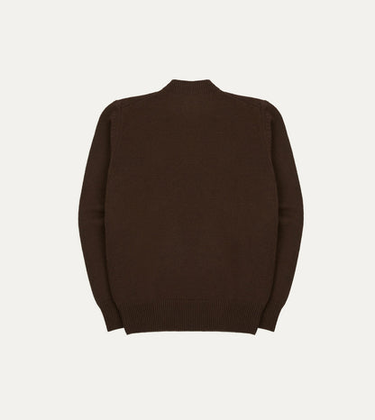 Drake's Brown Wool-Cashmere Crew Neck Jumper