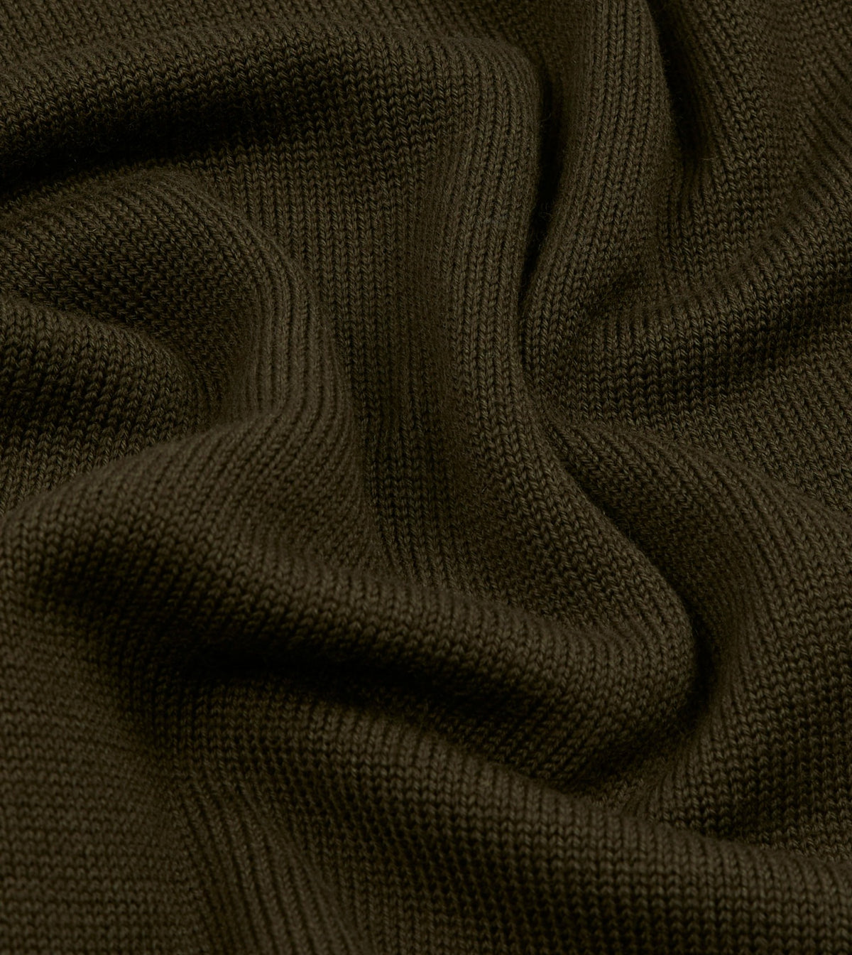 Drake's Olive Wool Mock Neck Jumper