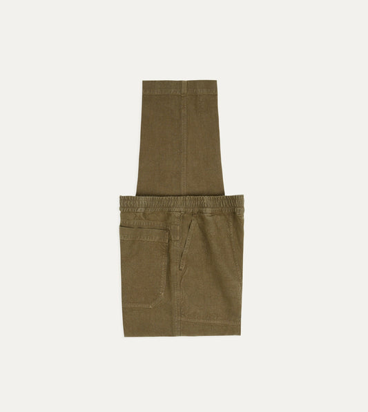 Drake's Brown Linen Drawstring Trousers