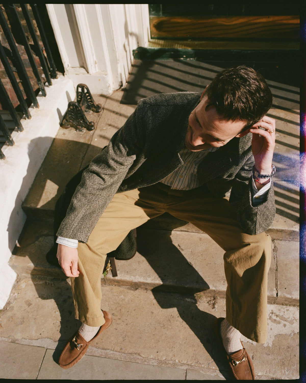 Drake's Beige Cotton Officer’s Chino