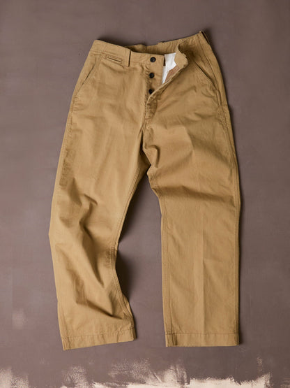 Drake's Beige Cotton Officer’s Chino