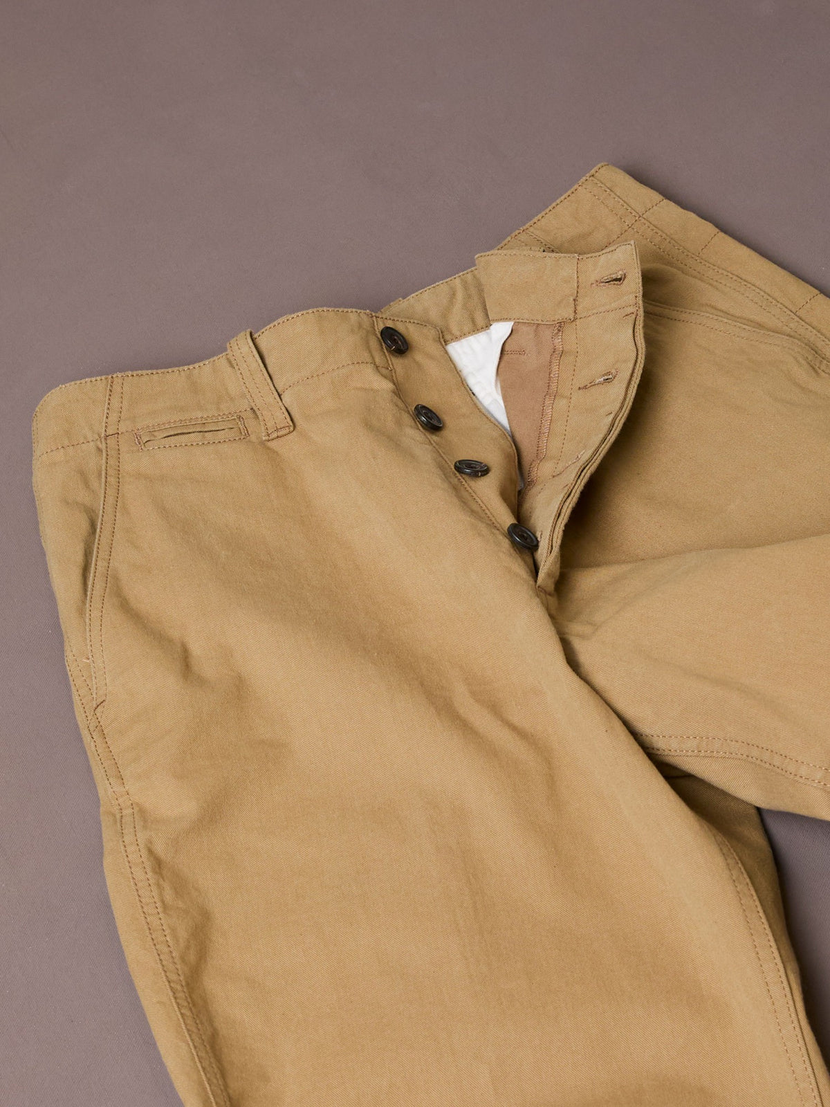 Drake's Beige Cotton Officer’s Chino