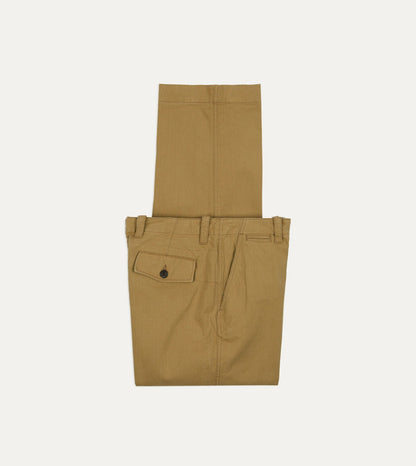 Drake's Beige Cotton Officer’s Chino