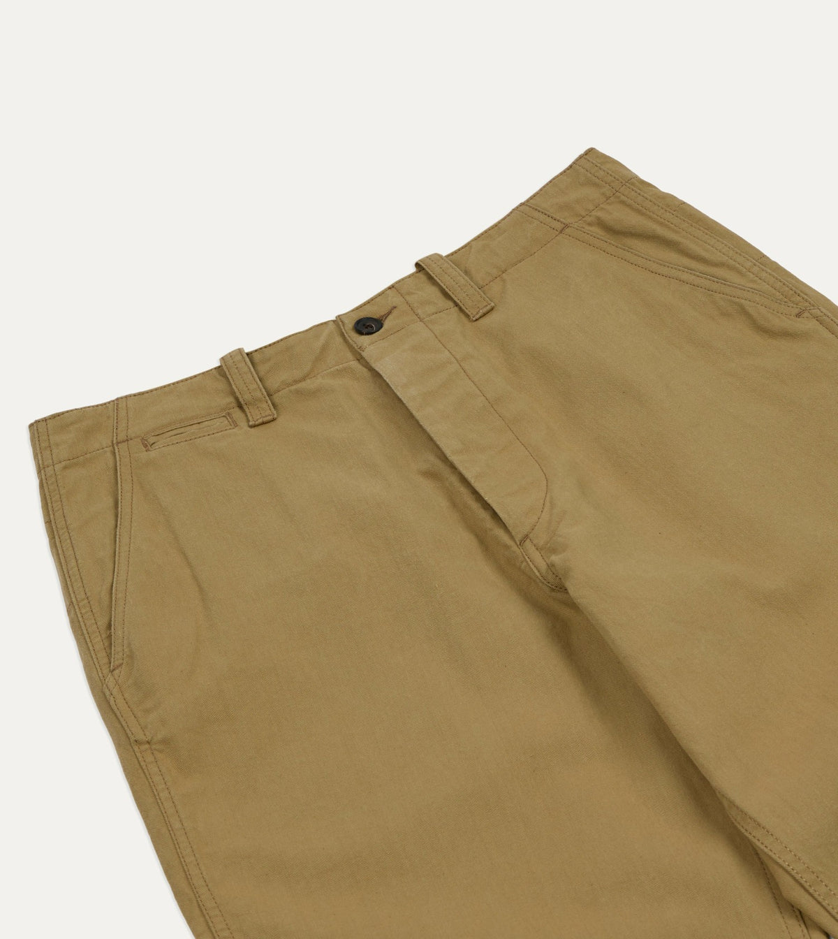 Drake's Beige Cotton Officer’s Chino