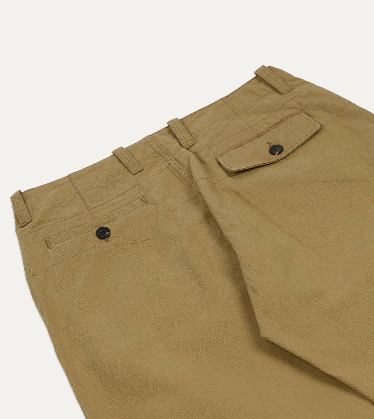 Drake's Beige Cotton Officer’s Chino