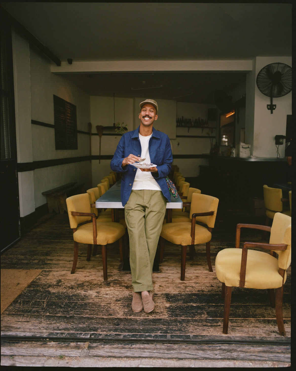 Drake's Olive Drab Cotton Drawstring Trouser