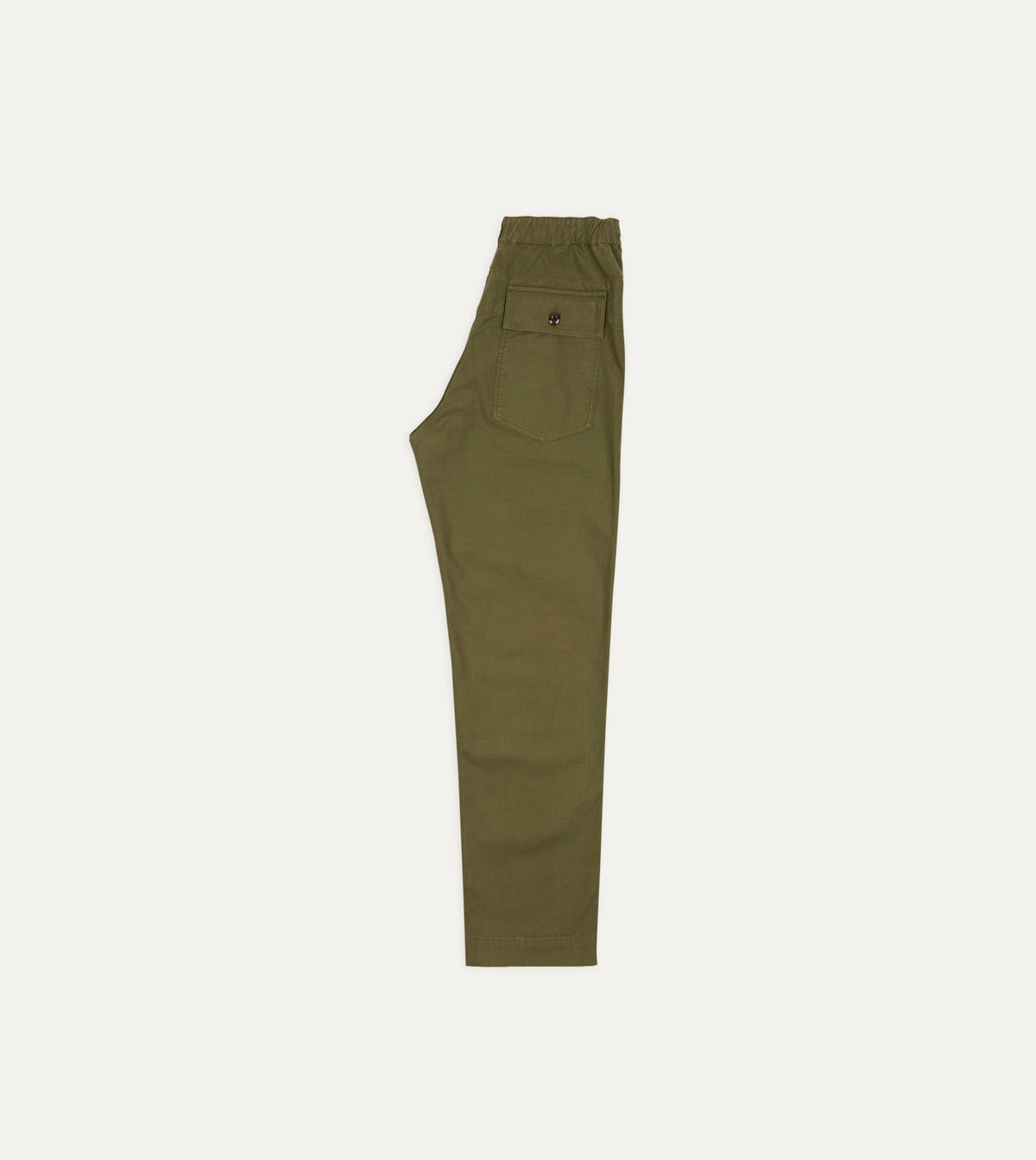 Drake's Olive Drab Cotton Drawstring Trouser