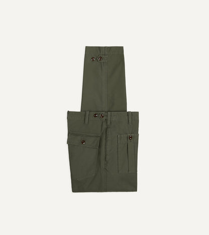Drake's Olive Drab Cotton Fatigue Trouser