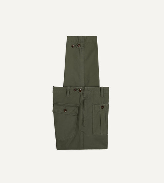 Drake's Olive Drab Cotton Fatigue Trouser