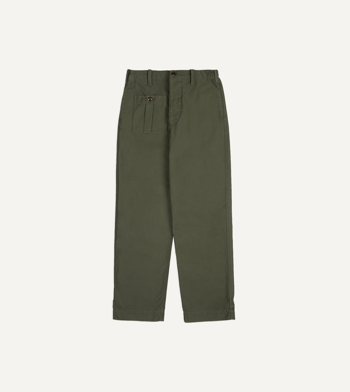 Drake's Olive Drab Cotton Fatigue Trouser