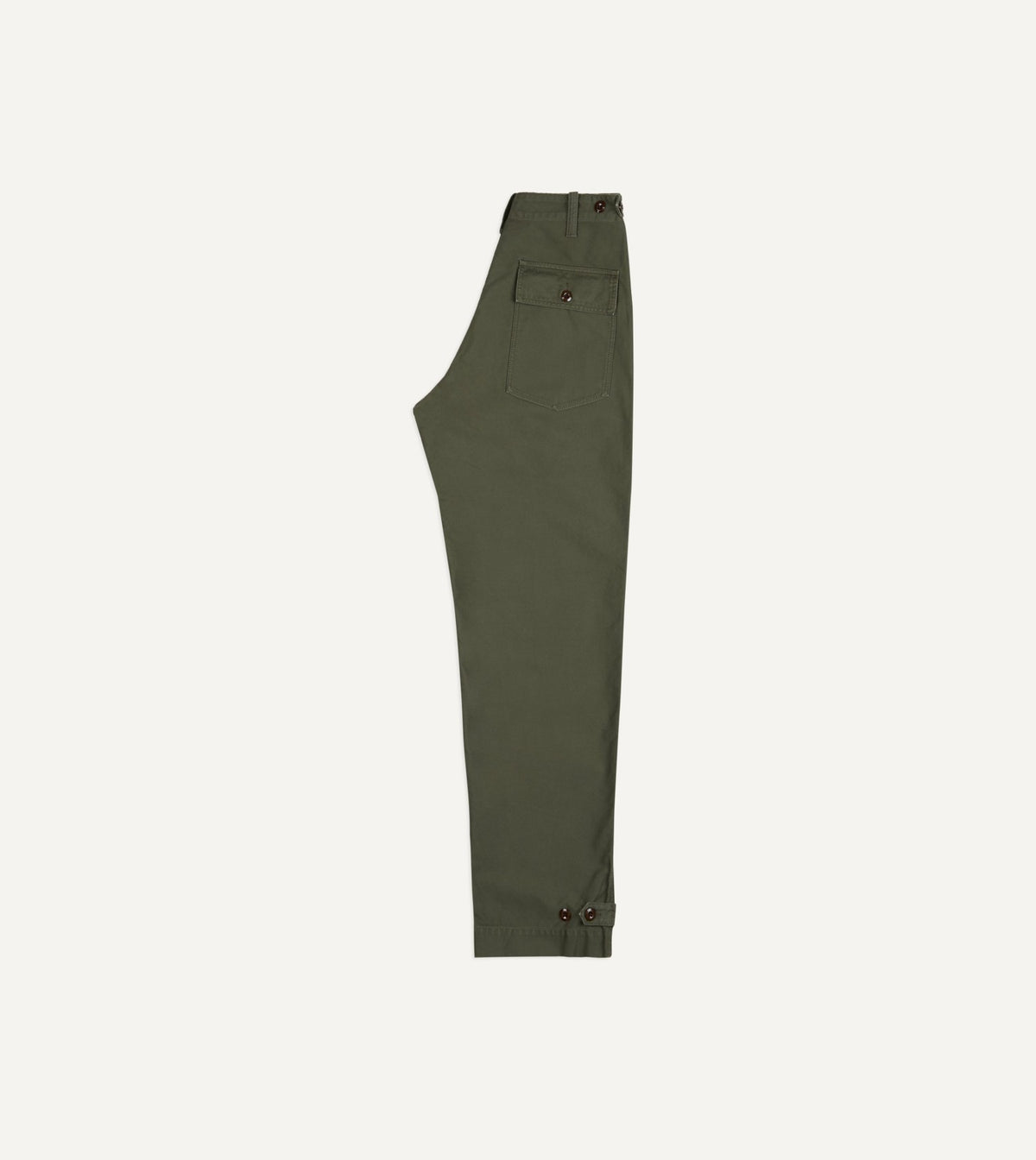 Drake's Olive Drab Cotton Fatigue Trouser