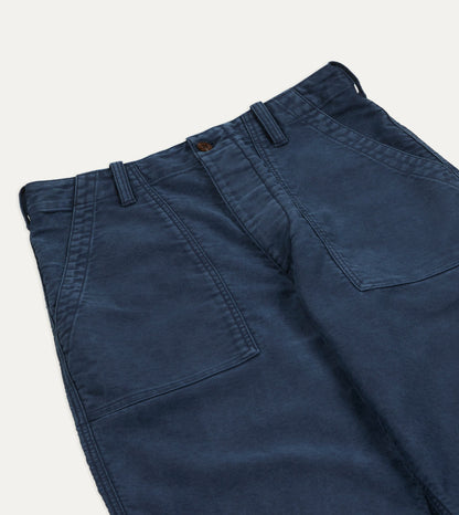 Drake's Navy Moleskin Fatigue Trouser