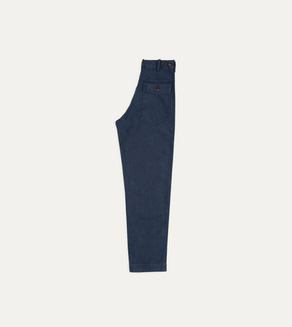 Drake's Navy Moleskin Fatigue Trouser
