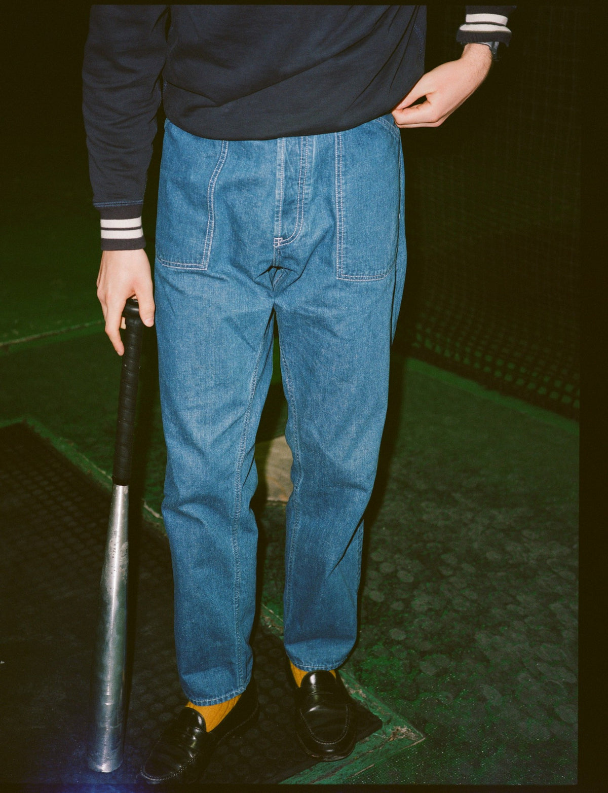 Drake's Stone Wash Selvedge Denim Naval Pant