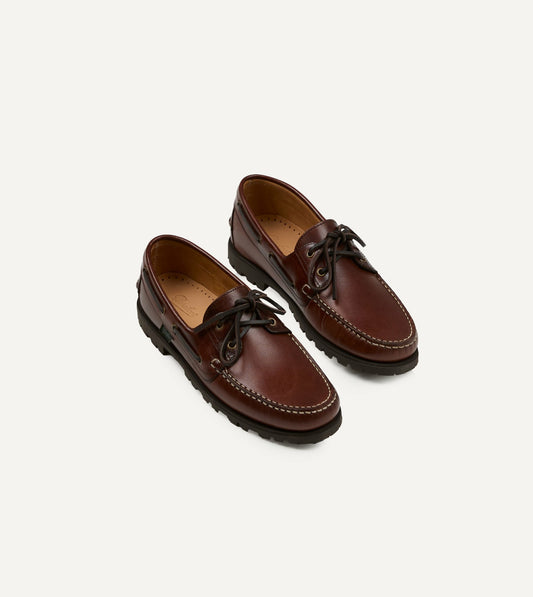 Drake's Paraboot Malo Lisse América Leather Boat Shoe