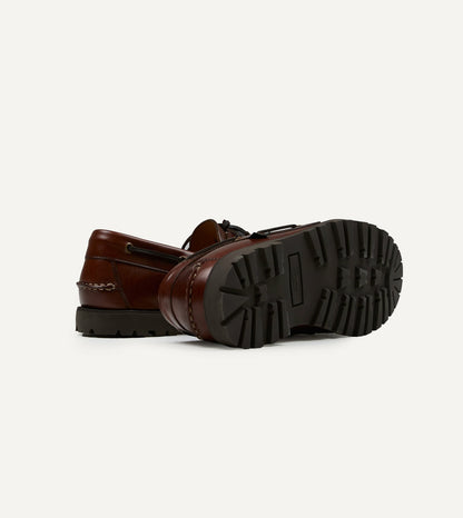 Drake's Paraboot Malo Lisse América Leather Boat Shoe