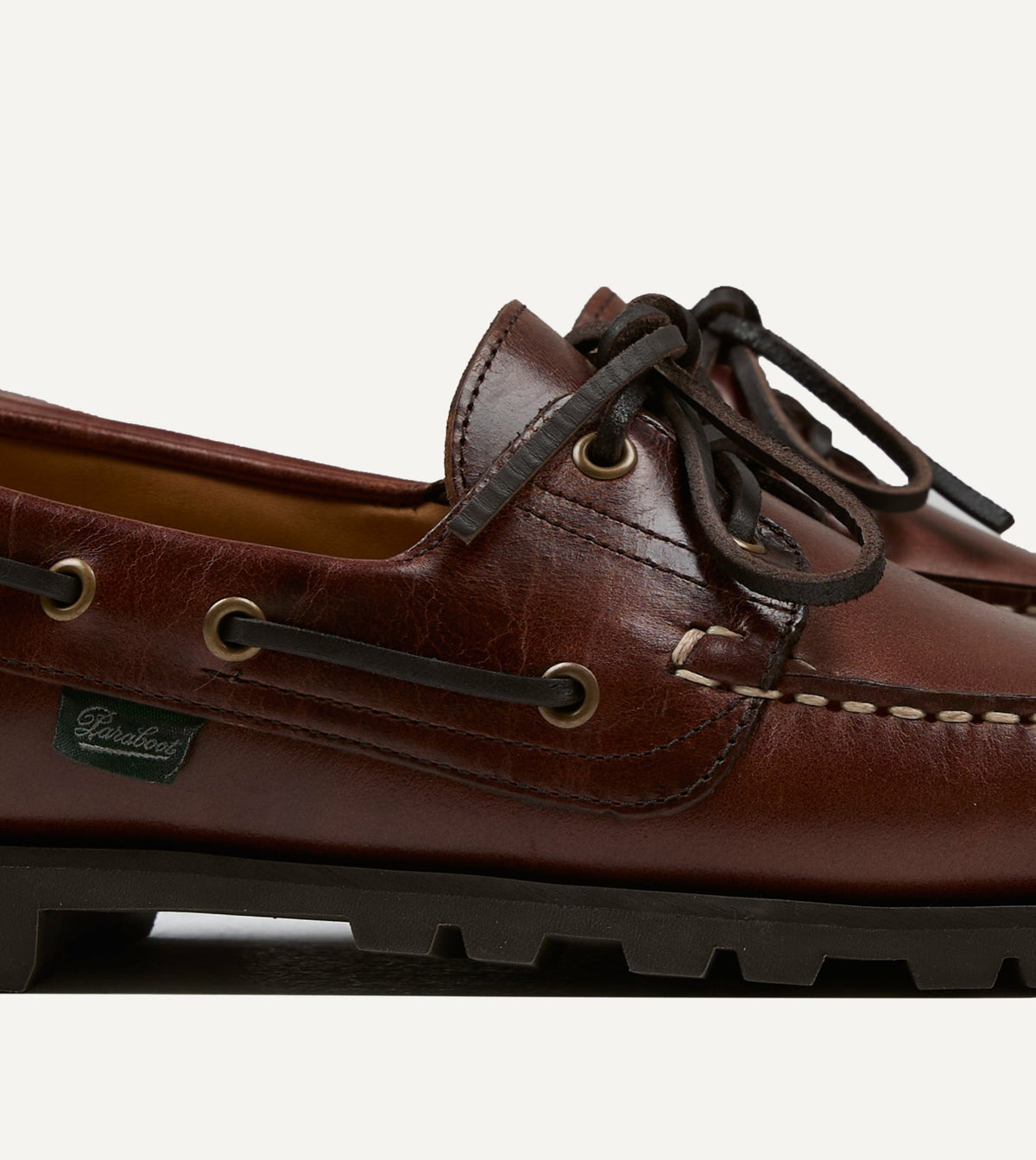 Drake's Paraboot Malo Lisse América Leather Boat Shoe