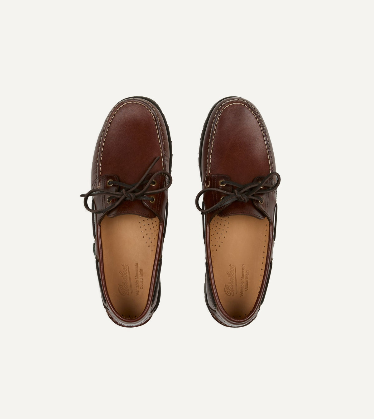 Drake's Paraboot Malo Lisse América Leather Boat Shoe