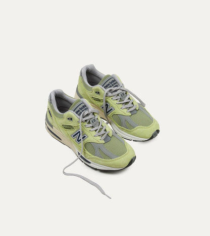 Drake's New Balance 'Summer Brights’ Green Banana Made in UK 991v2 Trainers