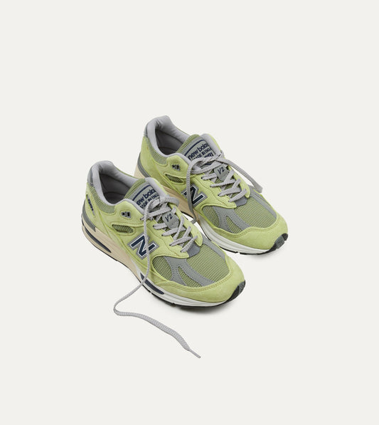 Drake's New Balance 'Summer Brights’ Green Banana Made in UK 991v2 Trainers