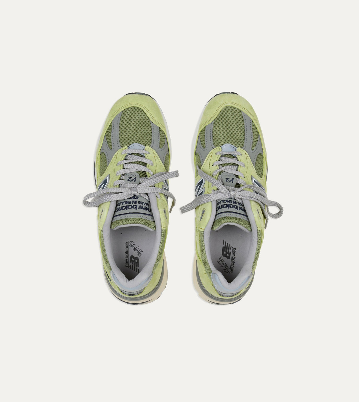 Drake's New Balance 'Summer Brights’ Green Banana Made in UK 991v2 Trainers