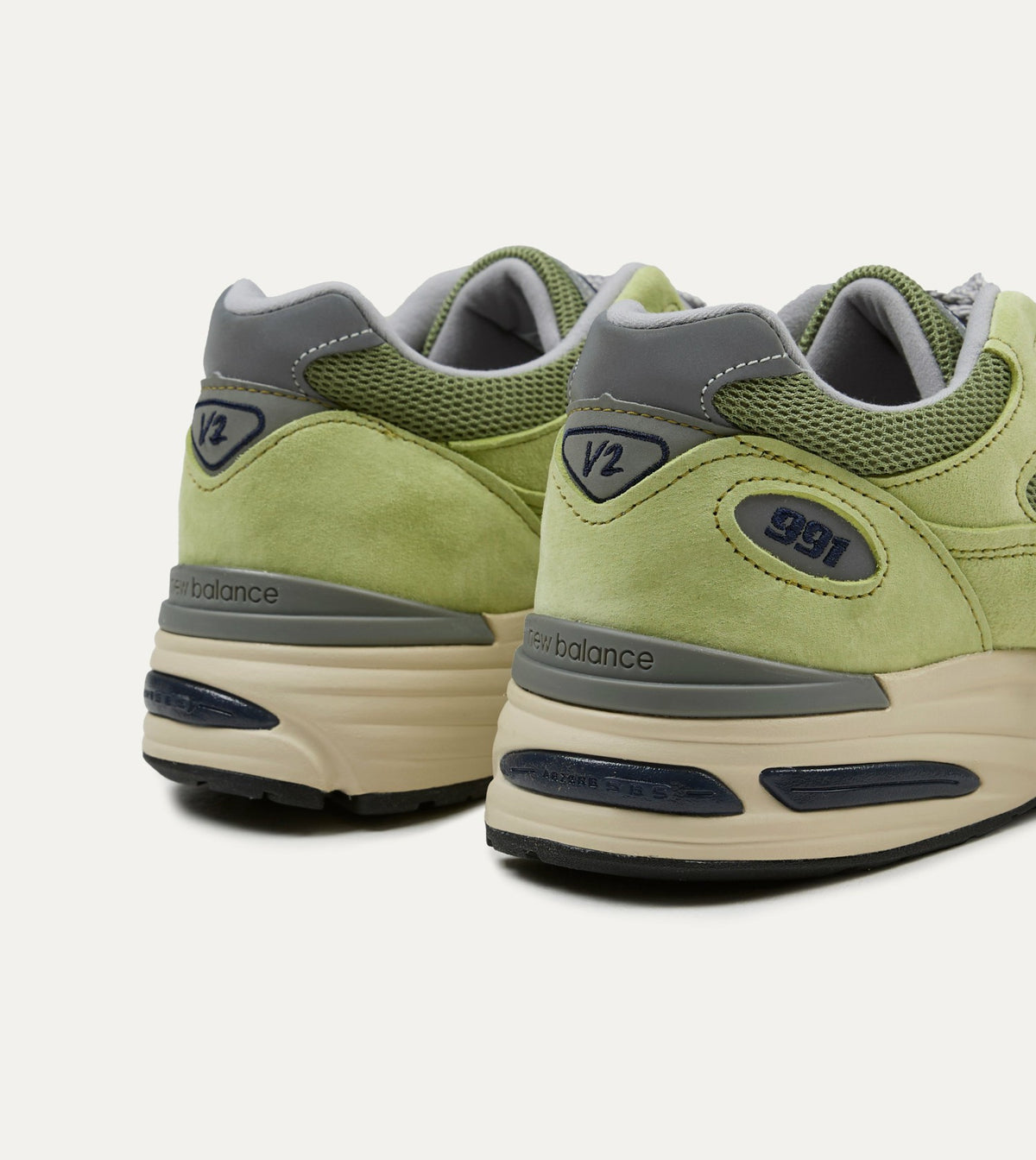 Drake's New Balance 'Summer Brights’ Green Banana Made in UK 991v2 Trainers