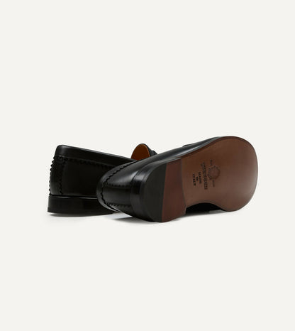 Drake's Yuketen Black Leather Rob's Loafer