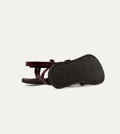 Drake's Kovalam Burgundy Leather One Strap Sandal