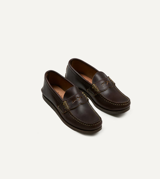 Drake's Yuketen Brown Loafer with Camp Sole