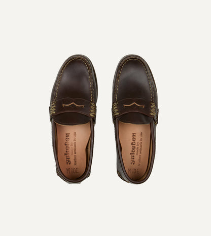 Drake's Yuketen Brown Loafer with Camp Sole