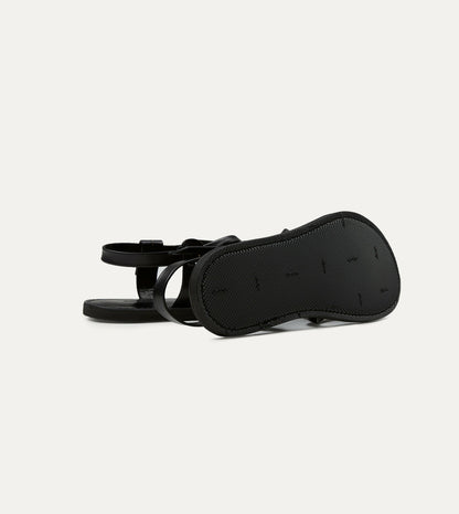 Drake's Kovalam Black Leather One Strap Sandal