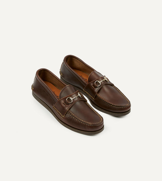 Drake's Yuketen Brown Leather Bit Loafer with Camp Sole