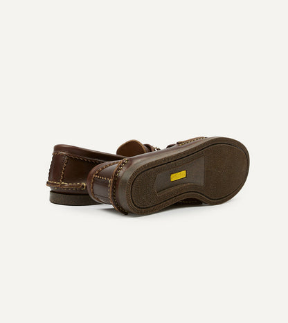 Drake's Yuketen Brown Leather Bit Loafer with Camp Sole