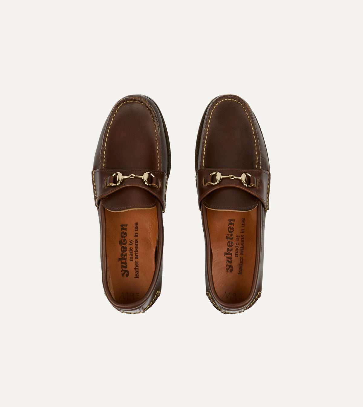 Drake's Yuketen Brown Leather Bit Loafer with Camp Sole