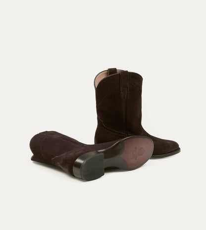 Drake's Yuketen Brown Suede Ranchero Boots