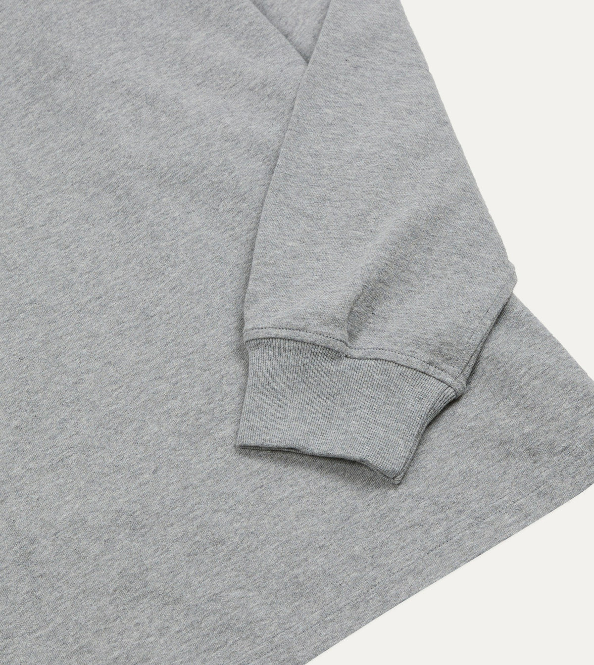 Drake's Grey Melange Cotton Jersey Long-Sleeve Polo Shirt