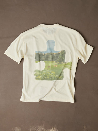 Drake's Antique White 'Puzzle' Print Short-Sleeve Hiking T-Shirt