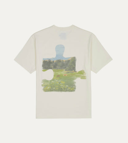 Drake's Antique White 'Puzzle' Print Short-Sleeve Hiking T-Shirt