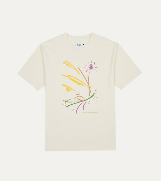 Drake's Antique White 'Sun Sail' Print Short-Sleeve Hiking T-Shirt