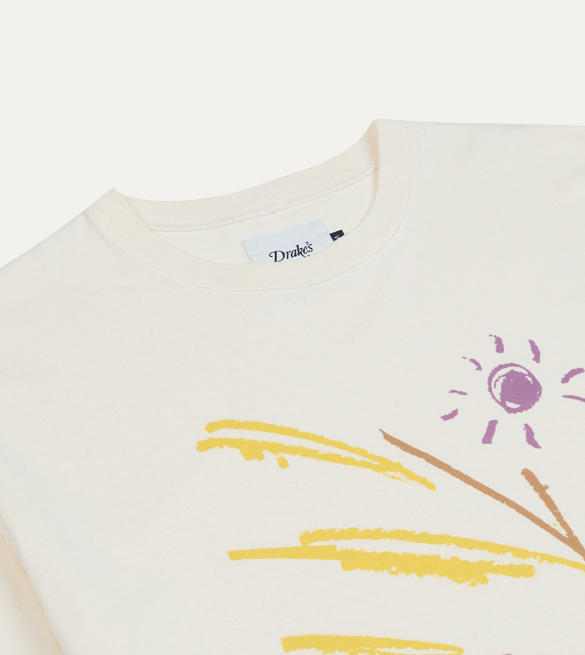 Drake's Antique White 'Sun Sail' Print Short-Sleeve Hiking T-Shirt